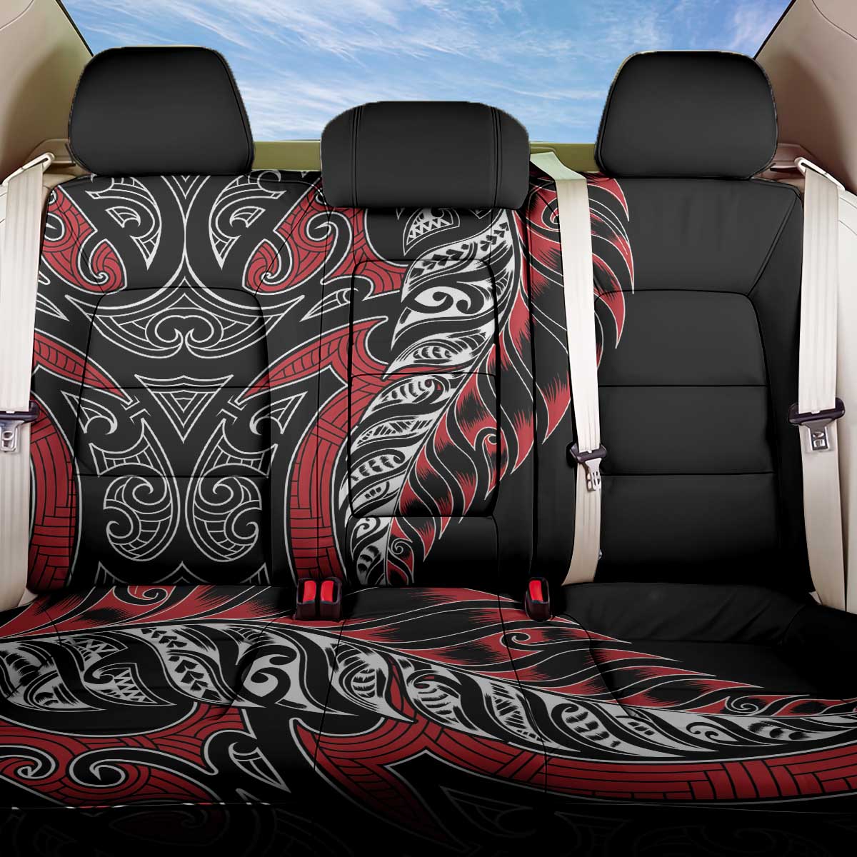 Koru Fern New Zealand Back Car Seat Cover Maori Tribal Pattern