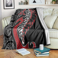 Koru Fern New Zealand Blanket Maori Tribal Pattern LT9 Red - Polynesian Pride