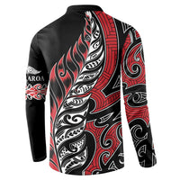 Koru Fern New Zealand Button Sweatshirt Maori Tribal Pattern LT9 - Polynesian Pride