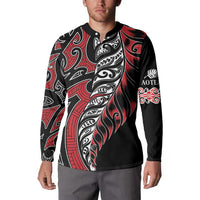 Koru Fern New Zealand Button Sweatshirt Maori Tribal Pattern LT9 - Polynesian Pride