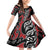 Koru Fern New Zealand Family Matching Off Shoulder Short Dress and Hawaiian Shirt Maori Tribal Pattern