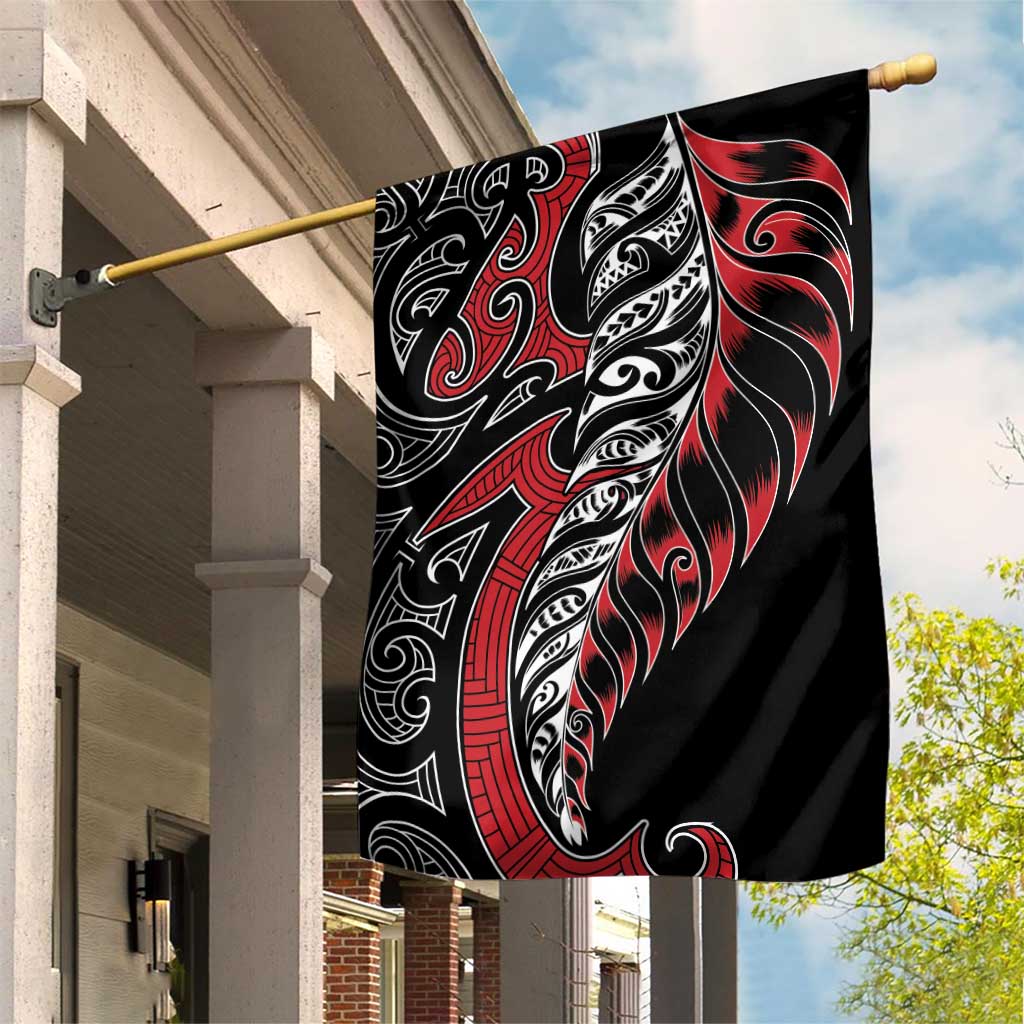 Koru Fern New Zealand Garden Flag Maori Tribal Pattern