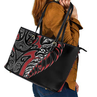 Koru Fern New Zealand Leather Tote Bag Maori Tribal Pattern LT9 - Polynesian Pride