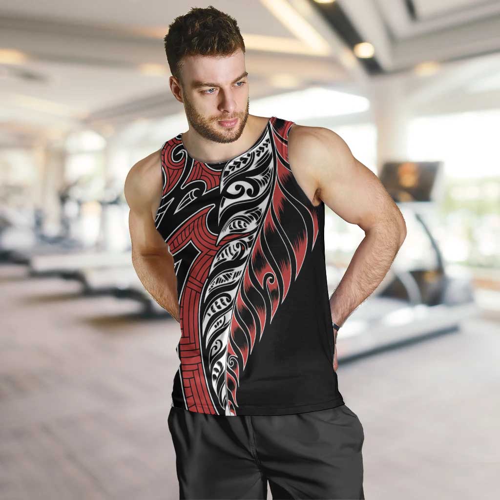 Koru Fern New Zealand Men Tank Top Maori Tribal Pattern