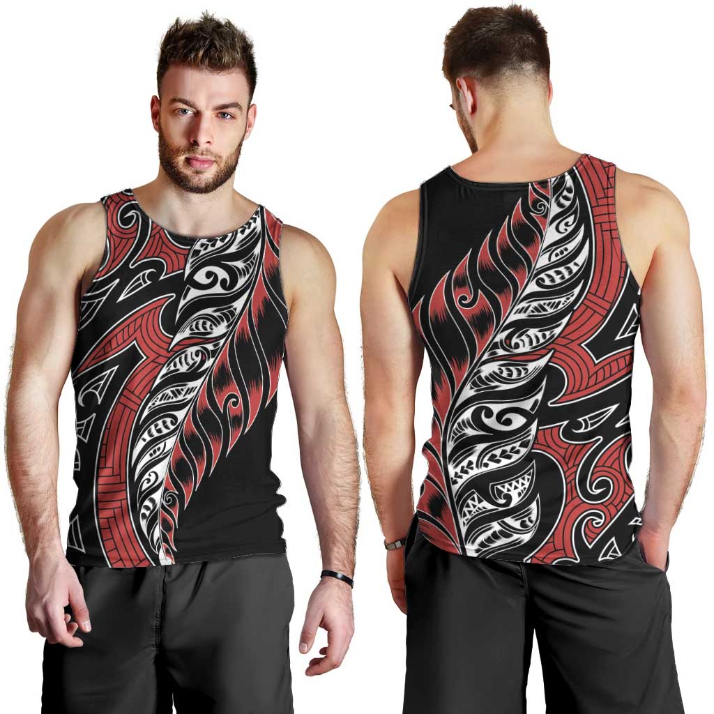 Koru Fern New Zealand Men Tank Top Maori Tribal Pattern LT9 - Polynesian Pride