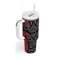Koru Fern New Zealand Tumbler With Handle Maori Tribal Pattern LT9 - Polynesian Pride