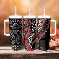 Koru Fern New Zealand Tumbler With Handle Maori Tribal Pattern LT9 - Polynesian Pride