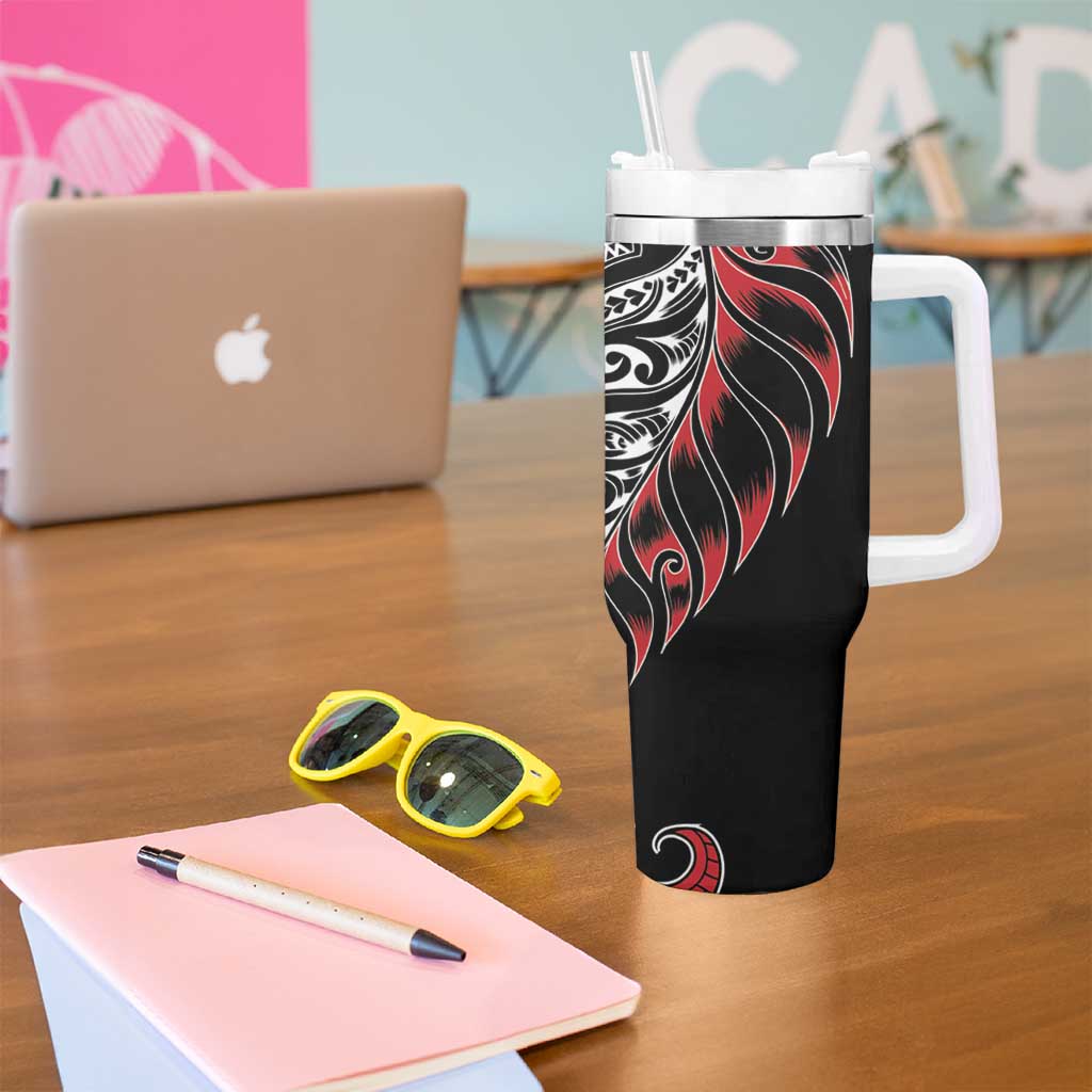 Koru Fern New Zealand Tumbler With Handle Maori Tribal Pattern LT9 - Polynesian Pride