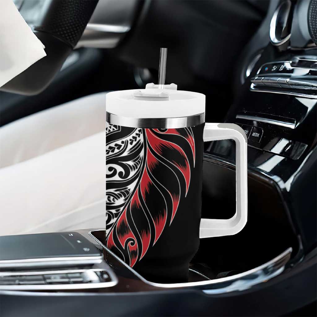 Koru Fern New Zealand Tumbler With Handle Maori Tribal Pattern LT9 - Polynesian Pride