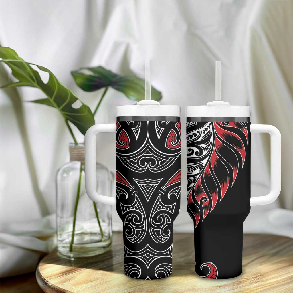 Koru Fern New Zealand Tumbler With Handle Maori Tribal Pattern LT9 - Polynesian Pride