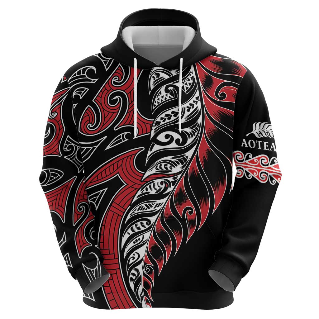 Koru Fern New Zealand Zip Hoodie Maori Tribal Pattern
