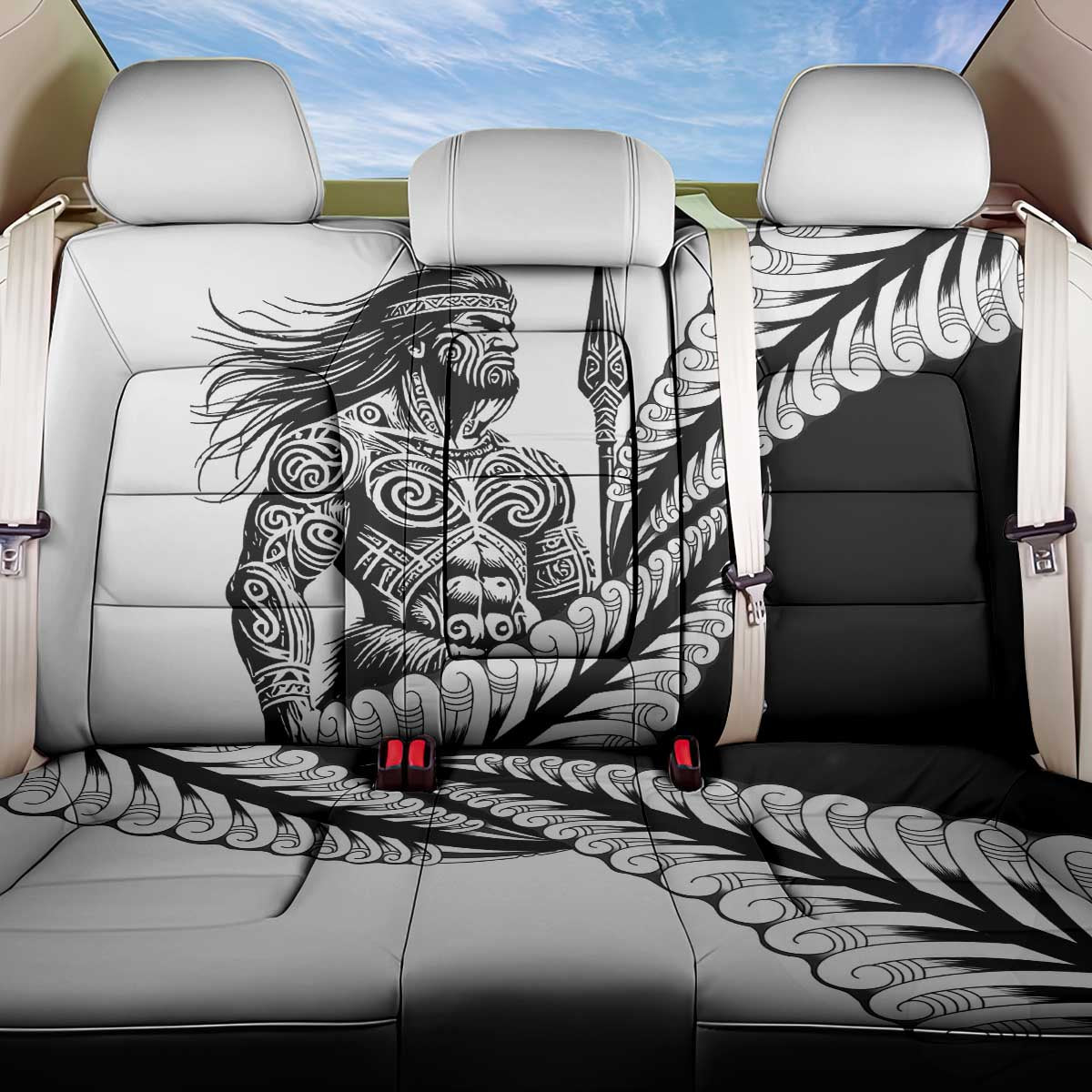 Koru Fern New Zealand Maori Tribal Warrior Back Car Seat Cover