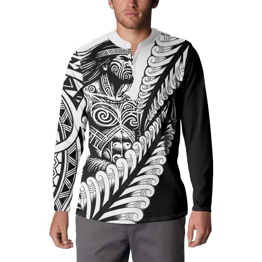Koru Fern New Zealand Maori Tribal Warrior Button Sweatshirt LT9 - Polynesian Pride