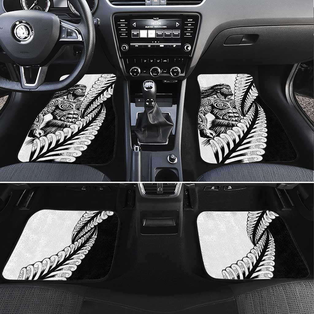 Koru Fern New Zealand Maori Tribal Warrior Car Mats LT9 Set 4pcs Black - Polynesian Pride