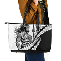 Koru Fern New Zealand Maori Tribal Warrior Leather Tote Bag LT9 - Polynesian Pride