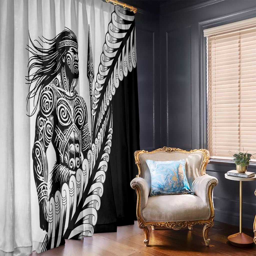 Koru Fern New Zealand Maori Tribal Warrior Window Curtain LT9 - Polynesian Pride