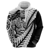 Koru Fern New Zealand Maori Tribal Warrior Zip Hoodie