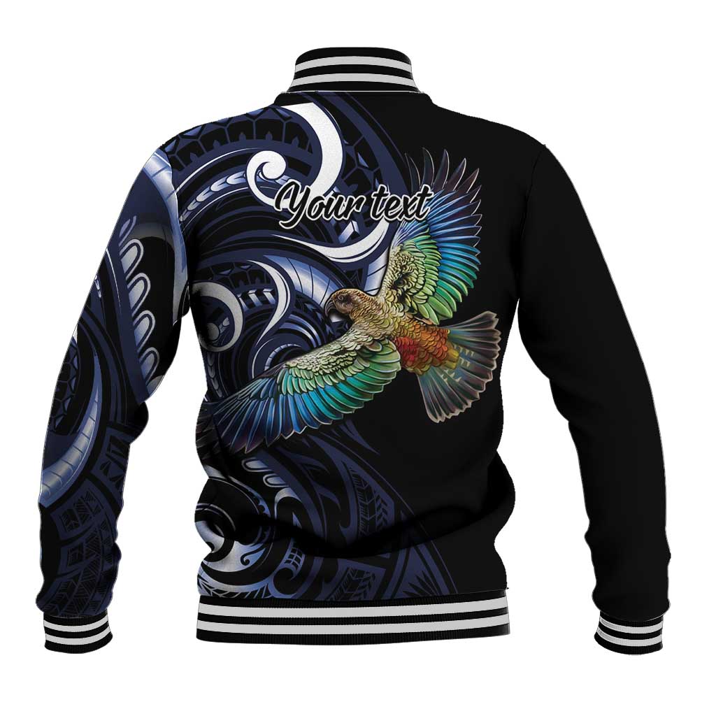 New Zealand Kea Bird Personalised Baseball Jacket Maori Tribal Koru Art LT9 - Polynesian Pride