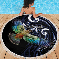 New Zealand Kea Bird Personalised Beach Blanket Maori Tribal Koru Art LT9 - Polynesian Pride