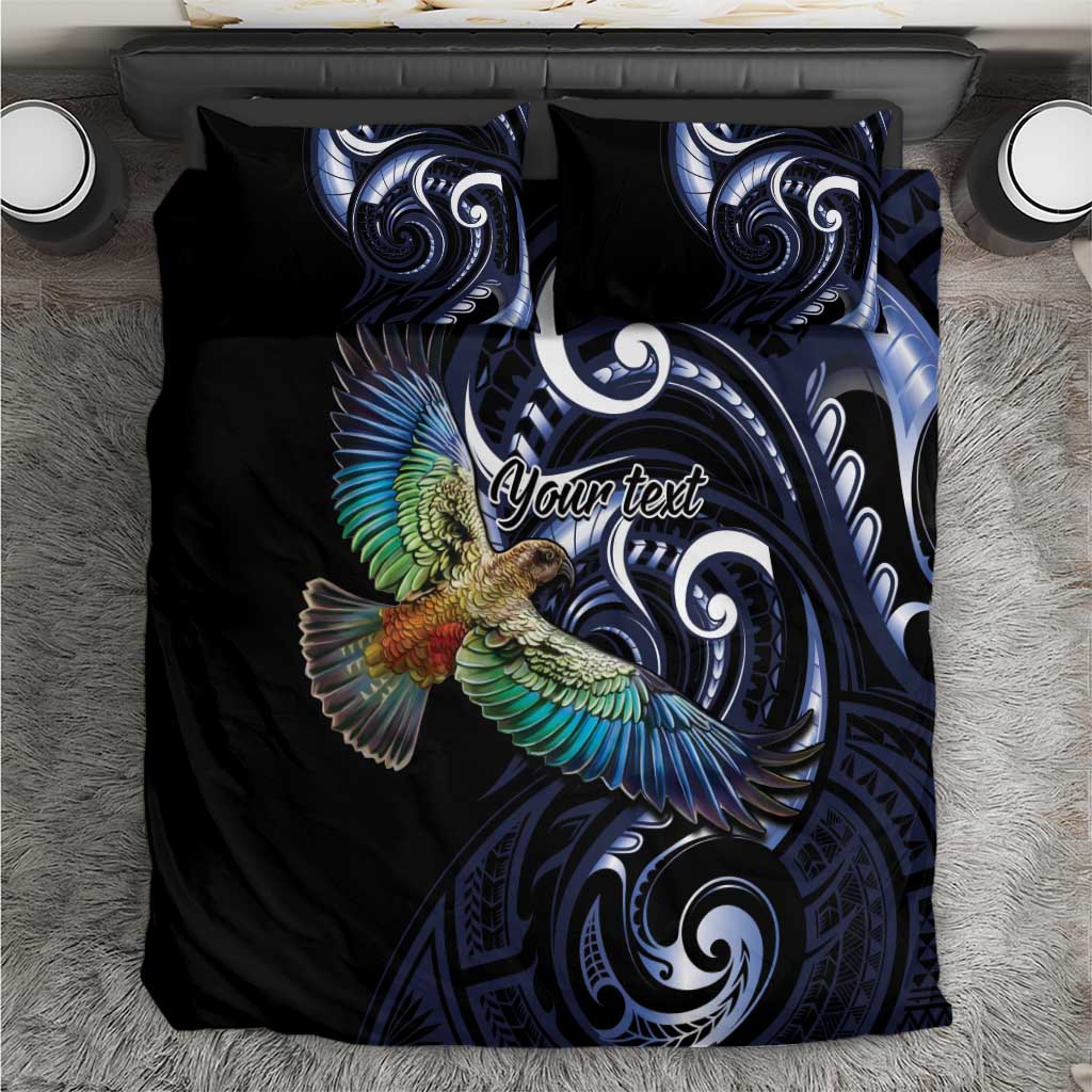 New Zealand Kea Bird Personalised Bedding Set Maori Tribal Koru Art