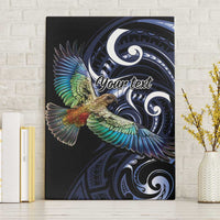 New Zealand Kea Bird Personalised Canvas Wall Art Maori Tribal Koru Art LT9 Without Frame Blue - Polynesian Pride