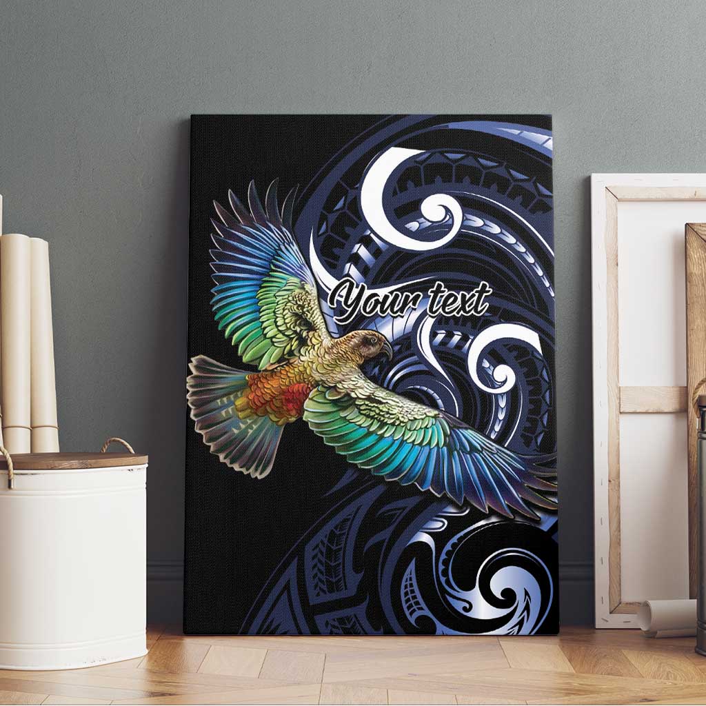 New Zealand Kea Bird Personalised Canvas Wall Art Maori Tribal Koru Art LT9 - Polynesian Pride