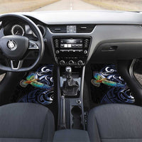 New Zealand Kea Bird Personalised Car Mats Maori Tribal Koru Art LT9 Set 2pcs - Front Blue - Polynesian Pride