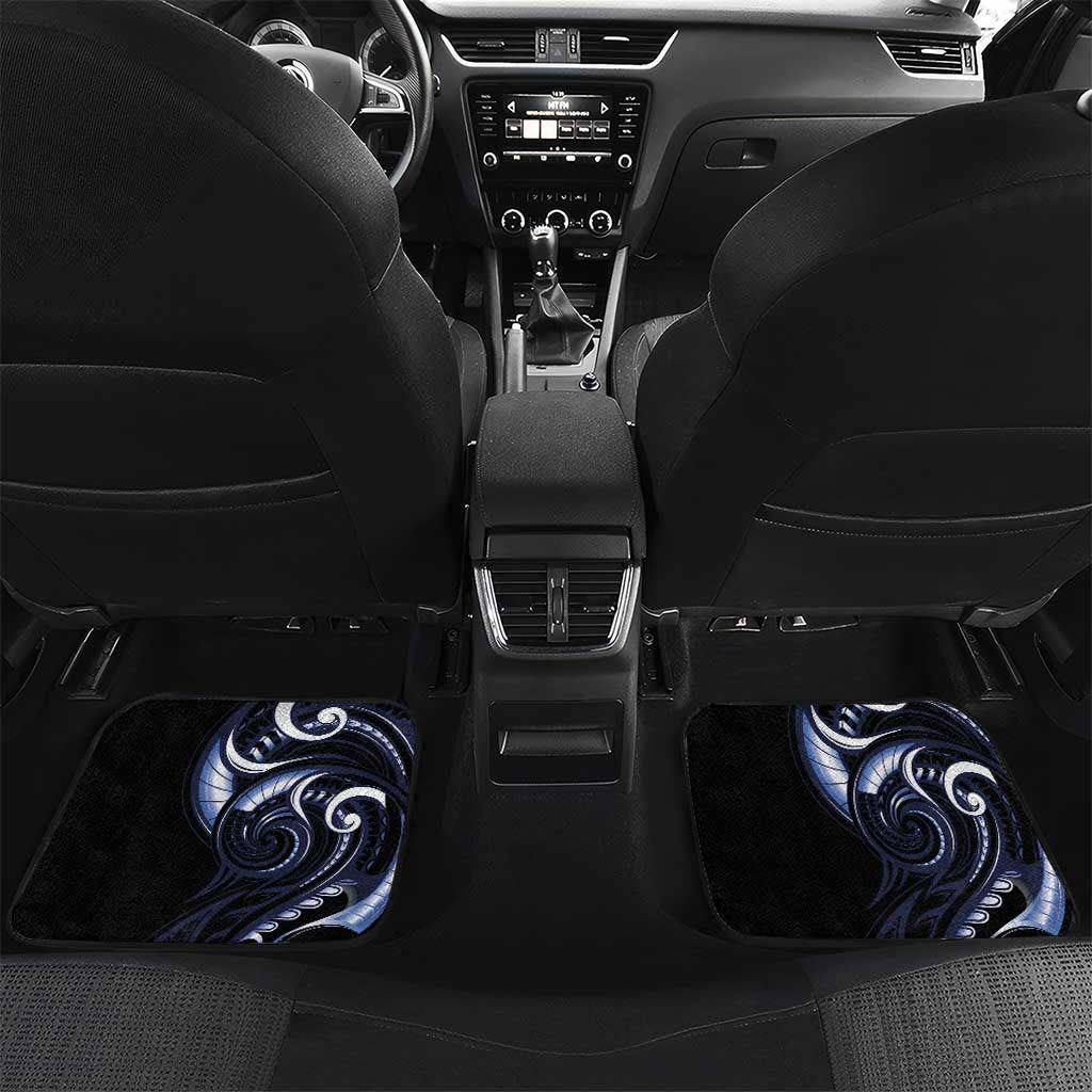 New Zealand Kea Bird Personalised Car Mats Maori Tribal Koru Art LT9 Set 2pcs - Back Blue - Polynesian Pride