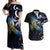 New Zealand Kea Bird Personalised Couples Matching Off Shoulder Maxi Dress and Hawaiian Shirt Maori Tribal Koru Art