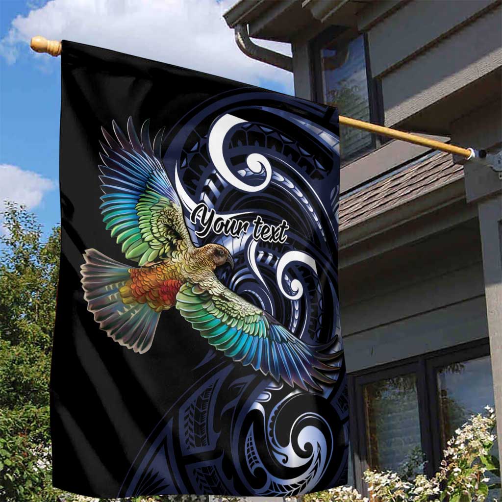 New Zealand Kea Bird Personalised Garden Flag Maori Tribal Koru Art LT9 - Polynesian Pride