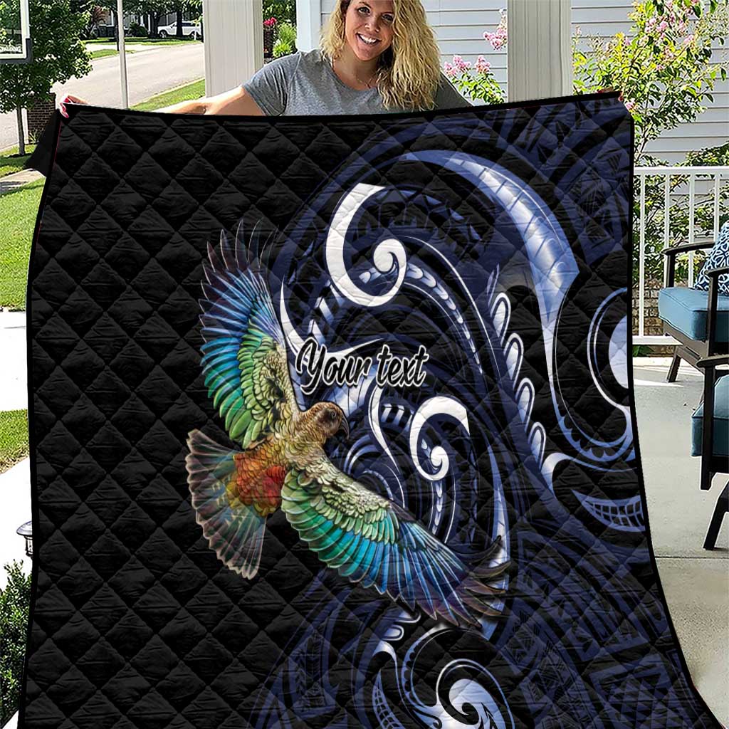 New Zealand Kea Bird Personalised Quilt Maori Tribal Koru Art