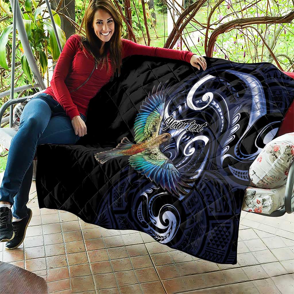 New Zealand Kea Bird Personalised Quilt Maori Tribal Koru Art