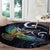 New Zealand Kea Bird Personalised Round Carpet Maori Tribal Koru Art