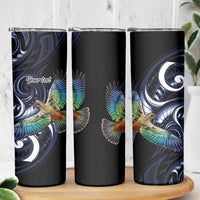 New Zealand Kea Bird Personalised Skinny Tumbler Maori Tribal Koru Art