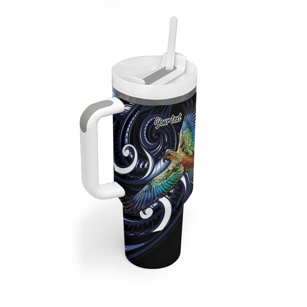 New Zealand Kea Bird Personalised Tumbler With Handle Maori Tribal Koru Art LT9 - Polynesian Pride