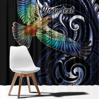 New Zealand Kea Bird Personalised Window Curtain Maori Tribal Koru Art LT9 - Polynesian Pride
