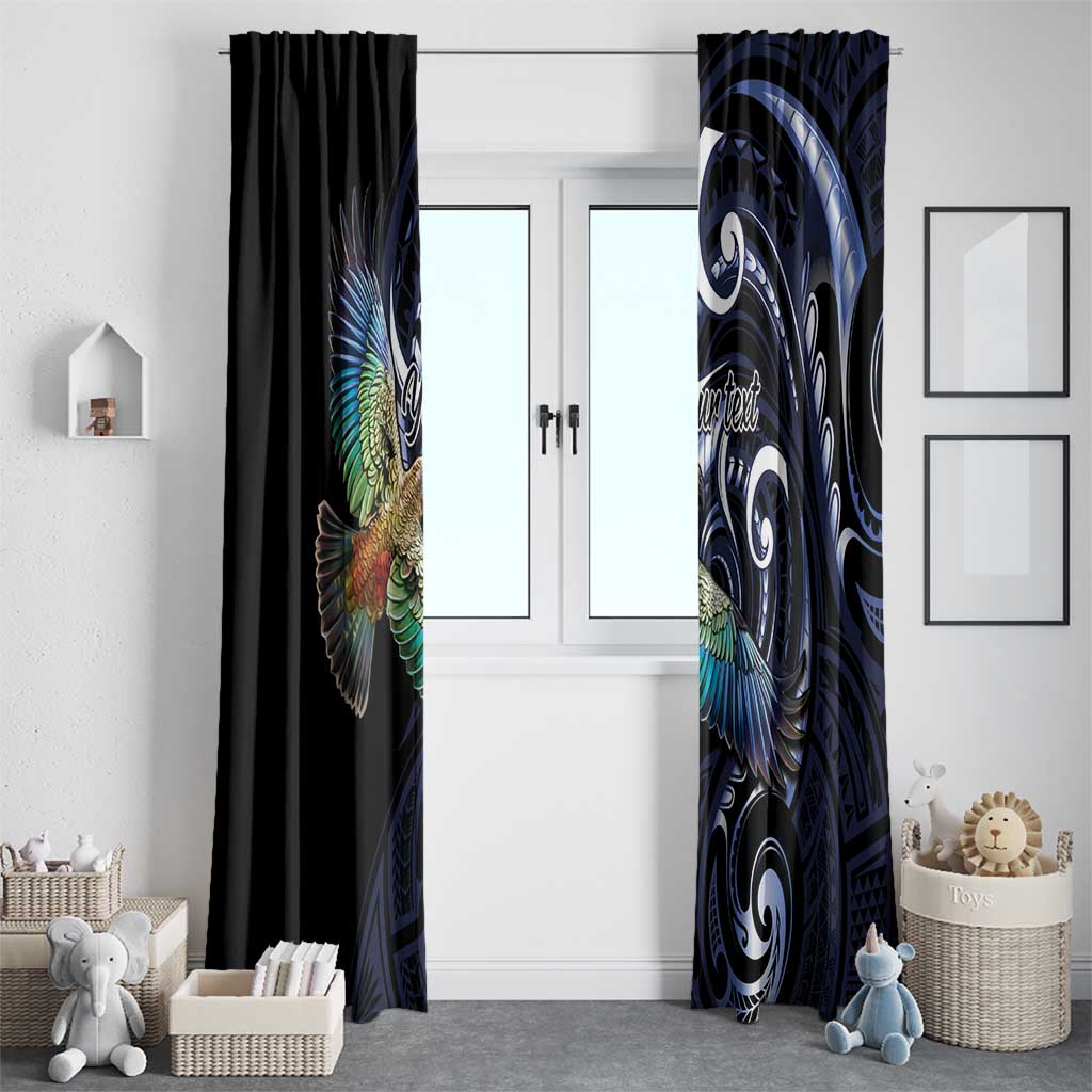 New Zealand Kea Bird Personalised Window Curtain Maori Tribal Koru Art LT9 - Polynesian Pride