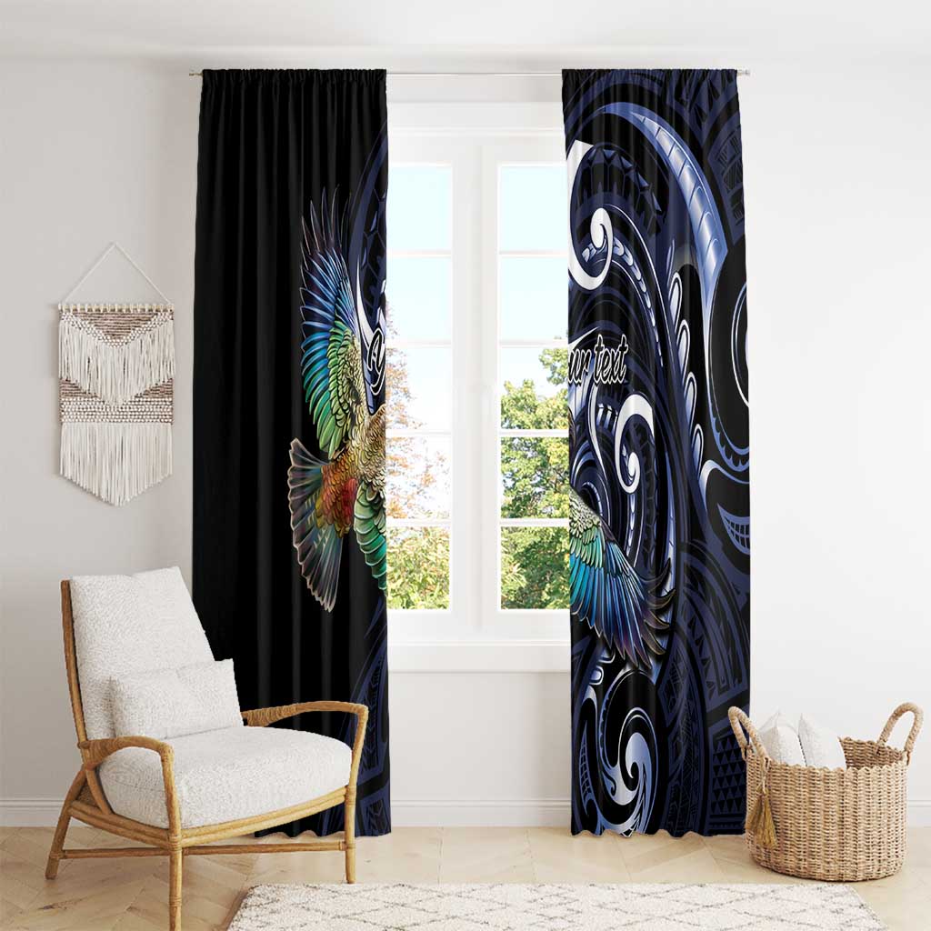 New Zealand Kea Bird Personalised Window Curtain Maori Tribal Koru Art LT9 - Polynesian Pride