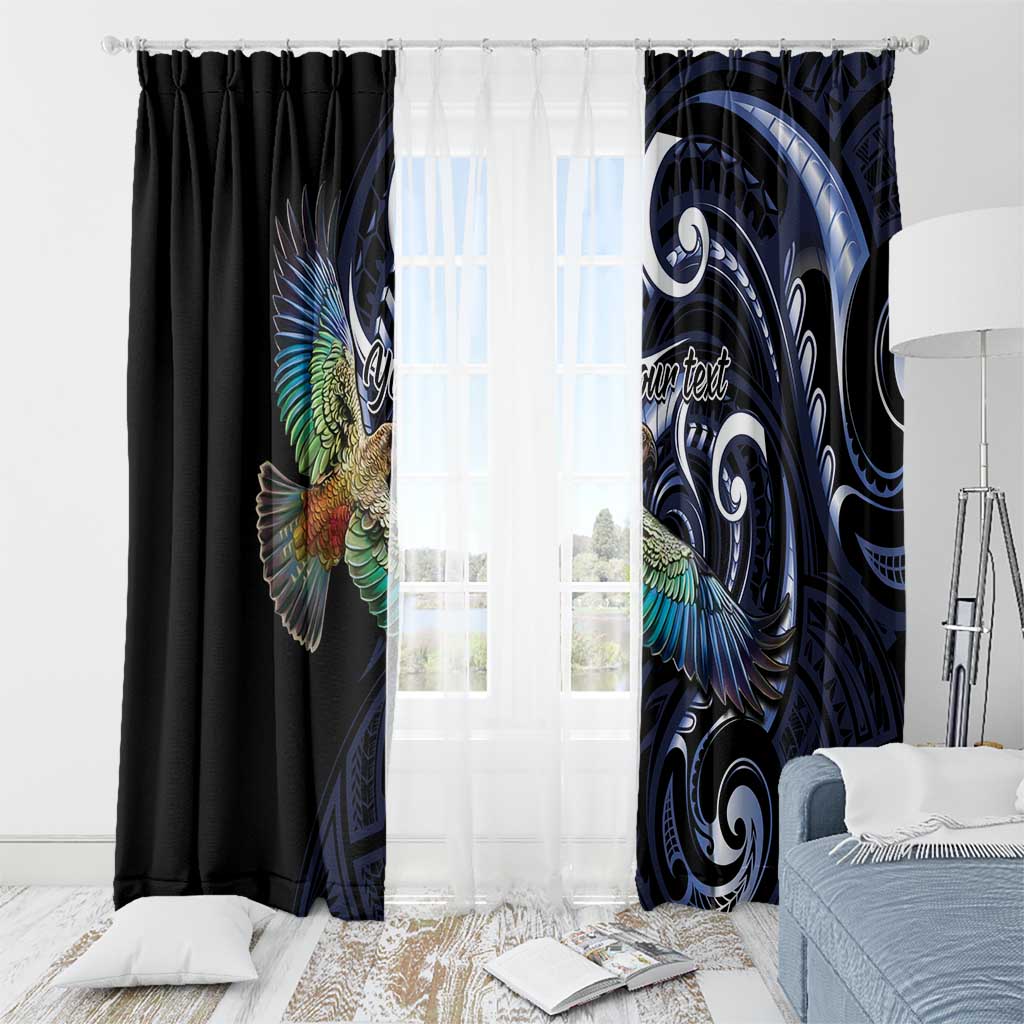 New Zealand Kea Bird Personalised Window Curtain Maori Tribal Koru Art LT9 - Polynesian Pride