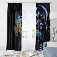 New Zealand Kea Bird Personalised Window Curtain Maori Tribal Koru Art LT9 - Polynesian Pride