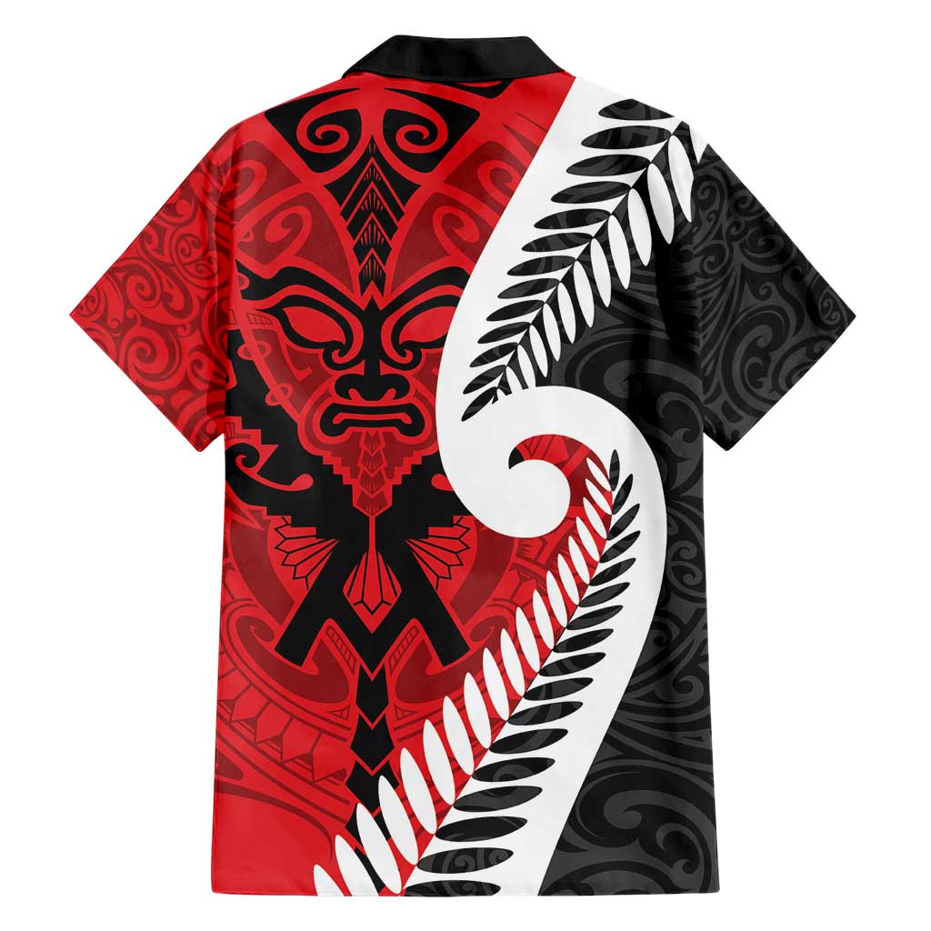 Silver Fern Koru Swirls with Maori Ta Moko Hawaiian Shirt LT9 - Polynesian Pride