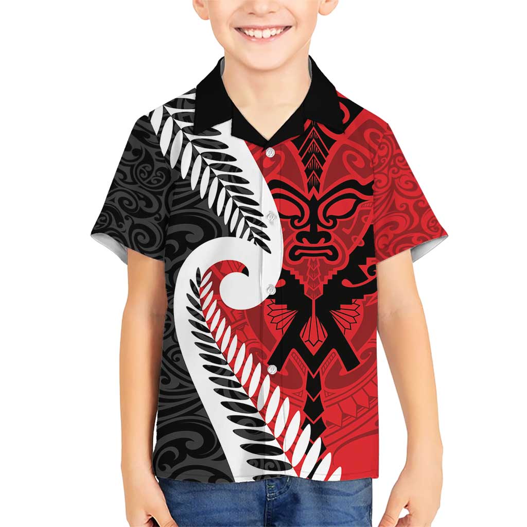 Silver Fern Koru Swirls with Maori Ta Moko Hawaiian Shirt LT9 - Polynesian Pride
