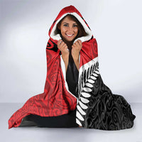 Silver Fern Koru Swirls with Maori Ta Moko Hooded Blanket LT9 - Polynesian Pride