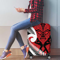 Silver Fern Koru Swirls with Maori Ta Moko Luggage Cover
