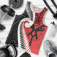 Silver Fern Koru Swirls with Maori Ta Moko Men Tank Top LT9 - Polynesian Pride