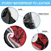 Silver Fern Koru Swirls with Maori Ta Moko Spare Tire Cover LT9 - Polynesian Pride