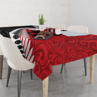 Silver Fern Koru Swirls with Maori Ta Moko Tablecloth LT9 - Polynesian Pride