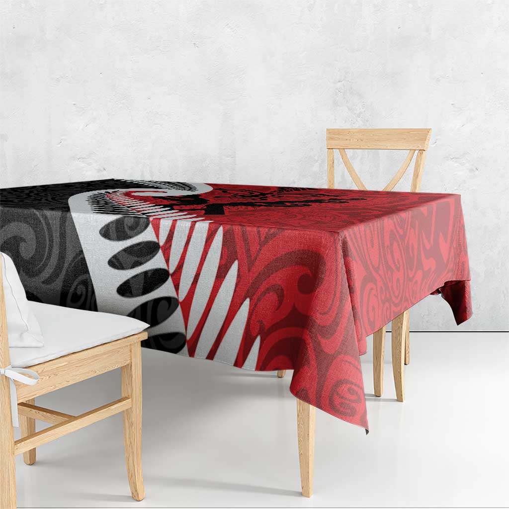 Silver Fern Koru Swirls with Maori Ta Moko Tablecloth LT9 - Polynesian Pride