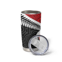 Silver Fern Koru Swirls with Maori Ta Moko Tumbler Cup LT9 - Polynesian Pride
