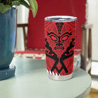 Silver Fern Koru Swirls with Maori Ta Moko Tumbler Cup LT9 - Polynesian Pride